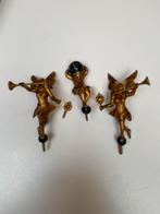 Set antieke houten beeldjes staartschippertje klokje, Antiek en Kunst, Antiek | Klokken, Ophalen of Verzenden