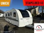 Adria 573 PT 3x stapelbed panorama dakluik garage douchecab., Caravans en Kamperen, Rondzit, 7 tot 8 meter, Bedrijf, Douche