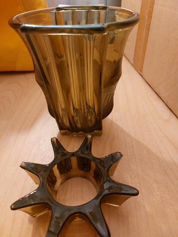 Antieke Art Deco glazen vaas 