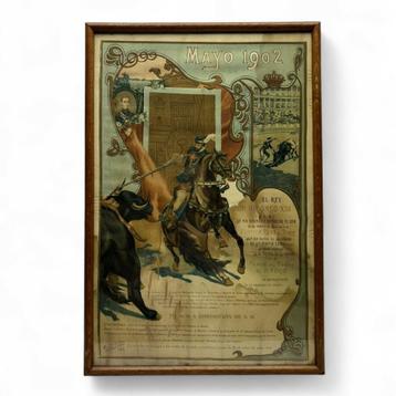 Koninklijke stiergevechten, kleurendruk op zijde, 1902 beschikbaar voor biedingen