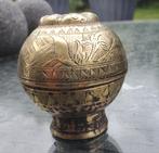 Mooi gegraveerde oude messing pot, wierookhouder, Antiek en Kunst, Ophalen of Verzenden
