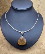 Grote zilveren hanger met halfedelsteen, Ophalen of Verzenden, Zo goed als nieuw, Zilver, Zilver