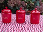 Emaille voorraadbussen rood, Antiek en Kunst, Ophalen of Verzenden