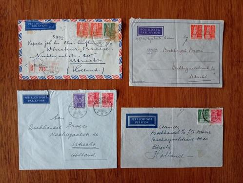 Indonesië - luchtpoststukken 1949-1954, Postzegels en Munten, Postzegels | Azië, Gestempeld, Zuidoost-Azië, Ophalen of Verzenden