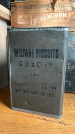 Groot engels welfare biscuitsblik uit jaren 40, Antiek en Kunst, Curiosa en Brocante, Ophalen of Verzenden