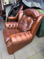 chesterfield  stoel zonder  knoop, Ophalen of Verzenden, Gebruikt, 75 tot 100 cm