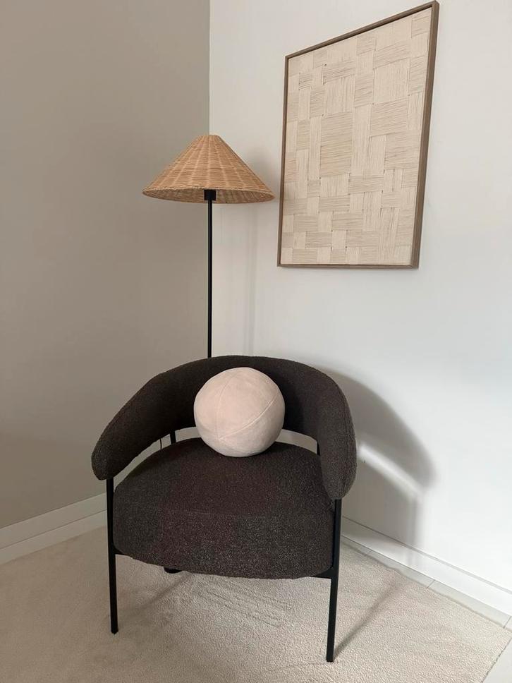 Bruine fauteuil met comfortabele zitting, Huis en Inrichting, Fauteuils, Gebruikt, Stof, 50 tot 75 cm, Minder dan 75 cm, Ophalen