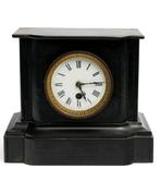 Antieke marmeren Franse klok Schouwpendule NapoleonIII loopt, Ophalen of Verzenden