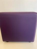 Paarse lederen poef, Ophalen, Vierkant, Nieuw, Minder dan 50 cm