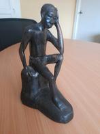 Ebbenhout "denkende man" beeldje, Ophalen of Verzenden