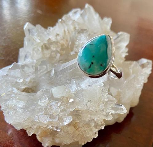 Zilveren ring, Sieraden, Tassen en Uiterlijk, Ringen, Zo goed als nieuw, Dame, 18 tot 19, Zilver, Zilver, Met edelsteen, Ophalen of Verzenden