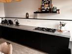 Luxe complete keuken - zwart met betonlook blad - als nieuw!, Ophalen, Zwart, Hoekkeuken, Zo goed als nieuw