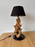 2 houten tafellampen, Huis en Inrichting, Lampen | Tafellampen, Ophalen, Zo goed als nieuw, Hout, Minder dan 50 cm
