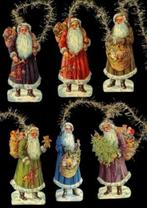 Kerstboom hangers Kerstmannen poezieplaatjes 6-302, Diversen, Kerst, Verzenden, Nieuw
