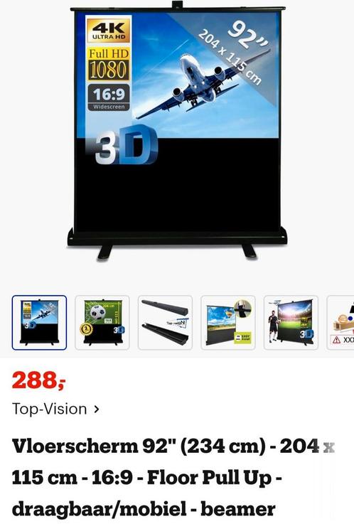 Beamer PLUS een flinke grondschern!!, Audio, Tv en Foto, Beamers, Zo goed als nieuw, Ophalen