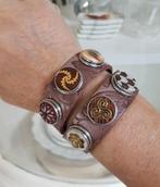 Noosa Amsterdam Armband double embossed Chocolate Brown, Verzenden, Nieuw, Bruin, Leer