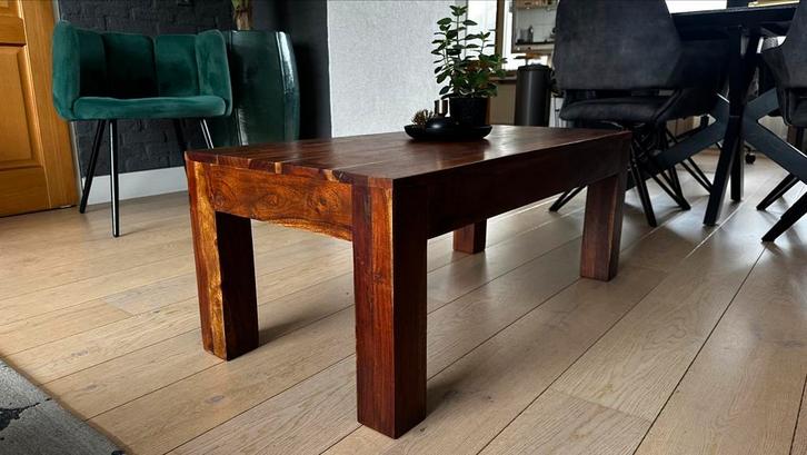 Stevige Salontafel (Sheeshamhout), Huis en Inrichting, Tafels | Salontafels, Zo goed als nieuw, Minder dan 50 cm, 50 tot 100 cm