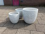 plantenbakken set van 3 licht grijs, Ophalen, Overige materialen, Rond, Nieuw