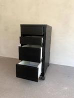 Zwart Ikea ladeblok / ladekast Micke met wieltjes en 4 lades, Ophalen, Gebruikt, Bureau