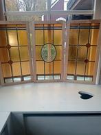 Drieluik glas in loodramen, zeer oud , drie voor 75 euro, Antiek en Kunst, Ophalen