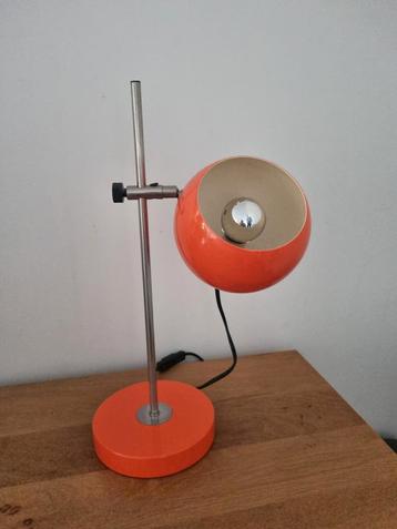 Vintage Oranje Verstelbare Space Age Eyebal Tablelamp beschikbaar voor biedingen