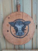 Antieke broodplank met koeienkop beschilderd, Antiek en Kunst, Ophalen of Verzenden