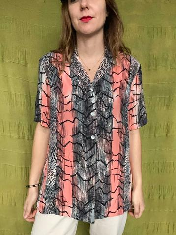 Vintage blouse - Jaren 90 - 90’s - print - 40/L/large beschikbaar voor biedingen