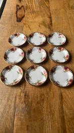 9 petit four schaaltjes royal Albert old country roses., Ophalen of Verzenden