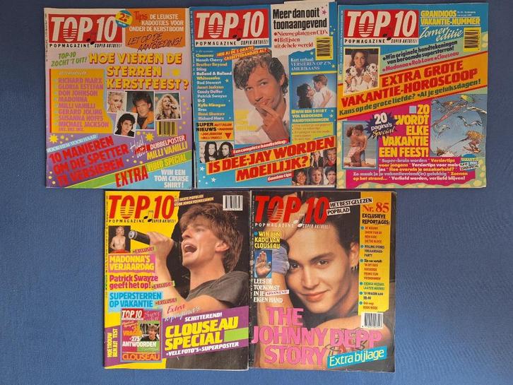 Te koop: TOP 10 poptijdschrift (9 nummers 1989-1990-1991), Verzamelen, Tijdschriften, Kranten en Knipsels, Tijdschrift, Nederland