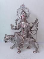 Grote Durga op tijger beeld 53,5 cm hoog en 37 cm lang 8,8KG, Ophalen of Verzenden, Gebruikt, Beeld(je), Hindoeïsme