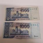 Twee biljetten 'State bank of Pakistan' 1000 rupees, Ophalen of Verzenden, Bankbiljetten, Buitenland