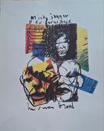 Kunst - Litho - Herman Brood - Mick Jagger gesigneerd, Ophalen of Verzenden