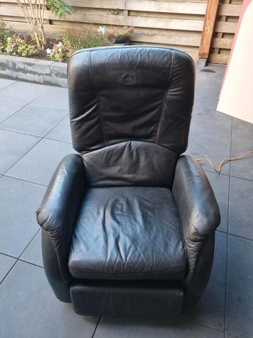 Elektrische Relaxfauteuil - Zwart Leer beschikbaar voor biedingen
