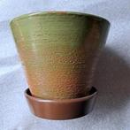 Groen bruin Adco Bloempot - Aardewerk, Antiek en Kunst, Ophalen of Verzenden