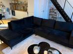 Zwarte hoekbank, Huis en Inrichting, Banken | Complete zithoeken, Ophalen, Gebruikt, Stof