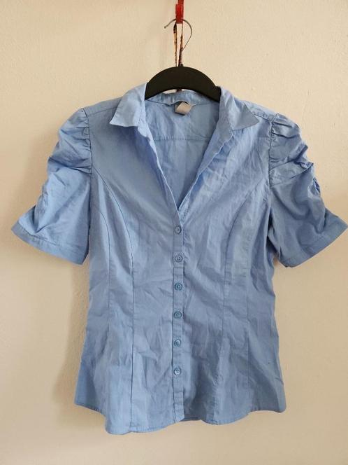 Mooie lavendelblauwe zomer bloes met korte mouwen mt. 38, Kleding | Dames, Blouses en Tunieken, Nieuw, Maat 38/40 (M), Blauw, Ophalen of Verzenden