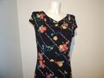 King Louie stretch jurk vintage look gladde stof kleur L, Verzenden, Zwart, Maat 42/44 (L), Zo goed als nieuw