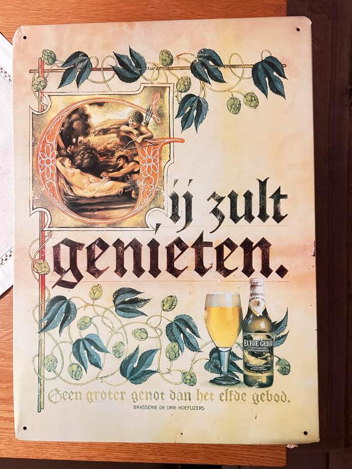 Elfde Gebod Reclameplaat, Verzamelen, Biermerken, Ophalen of Verzenden