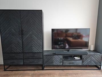 Mangohouten Visgraat kast - Zo Goed Als Nieuw - afbeelding 6