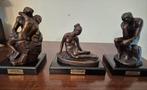 3 bronzen beelden reproduktie van Rodin, Ophalen of Verzenden, Brons