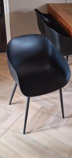 4 Zwarte kuipstoelen  voor 50, Huis en Inrichting, Stoelen, Ophalen, Gebruikt, Zwart, Vier