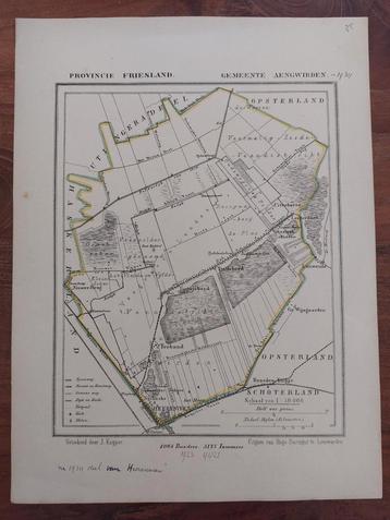 2 / Aengwirden met Heerenveen Litho J. Kuyper 1865 beschikbaar voor biedingen