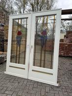 Set schuif / en-suite deuren met glas in lood 211x175cm., Antiek en Kunst, Ophalen