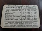 RECLAMEKAART  Brandstoffenhandel L VAN VLIET  AMSTERDAM, Ophalen of Verzenden, 1920 tot 1940, Ongelopen, Overige thema's