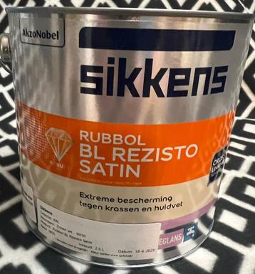 2,5 ltr Sikkens Rubbol Bl Rezisto satin 9010 beschikbaar voor biedingen