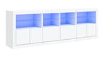 Dressoir met LED-verlichting cm wit, nieuw, Ophalen of Verzenden, Minder dan 100 cm, 25 tot 50 cm, Glas