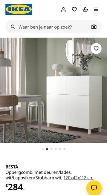 Wit IKEA BESTÅ kast met glasdeuren en LED-verlichting - afbeelding 4