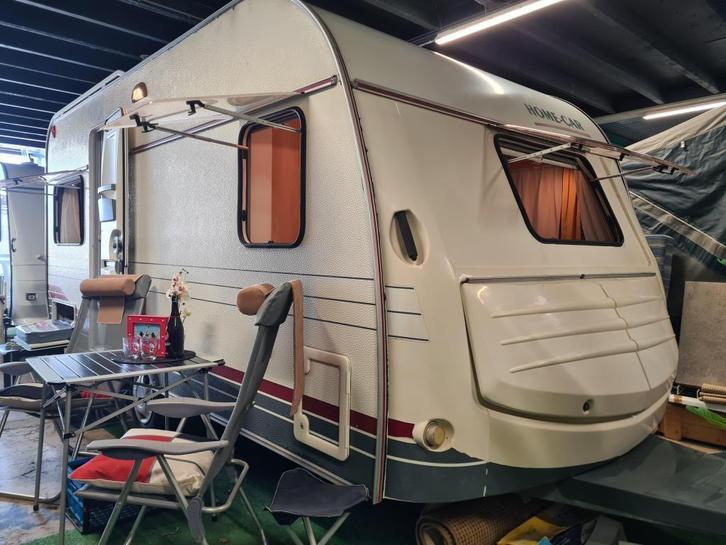 HOMECAR RACER SUNSET 45 2004 PANORAMALUIFEL / FIETSENDRAGER, Caravans en Kamperen, Caravans, Bedrijf, 750 - 1000 kg, Rondzit, Home-car