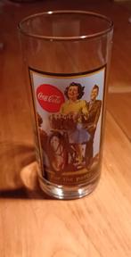 Vintage coca cola glas met afb. jaren 50/60, Frisdrankglas, Gebruikt, Ophalen of Verzenden