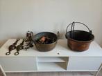 Antieke koperen en bronzen pannen, weegschaal e.d., Antiek en Kunst, Antiek | Koper en Brons, Ophalen, Brons